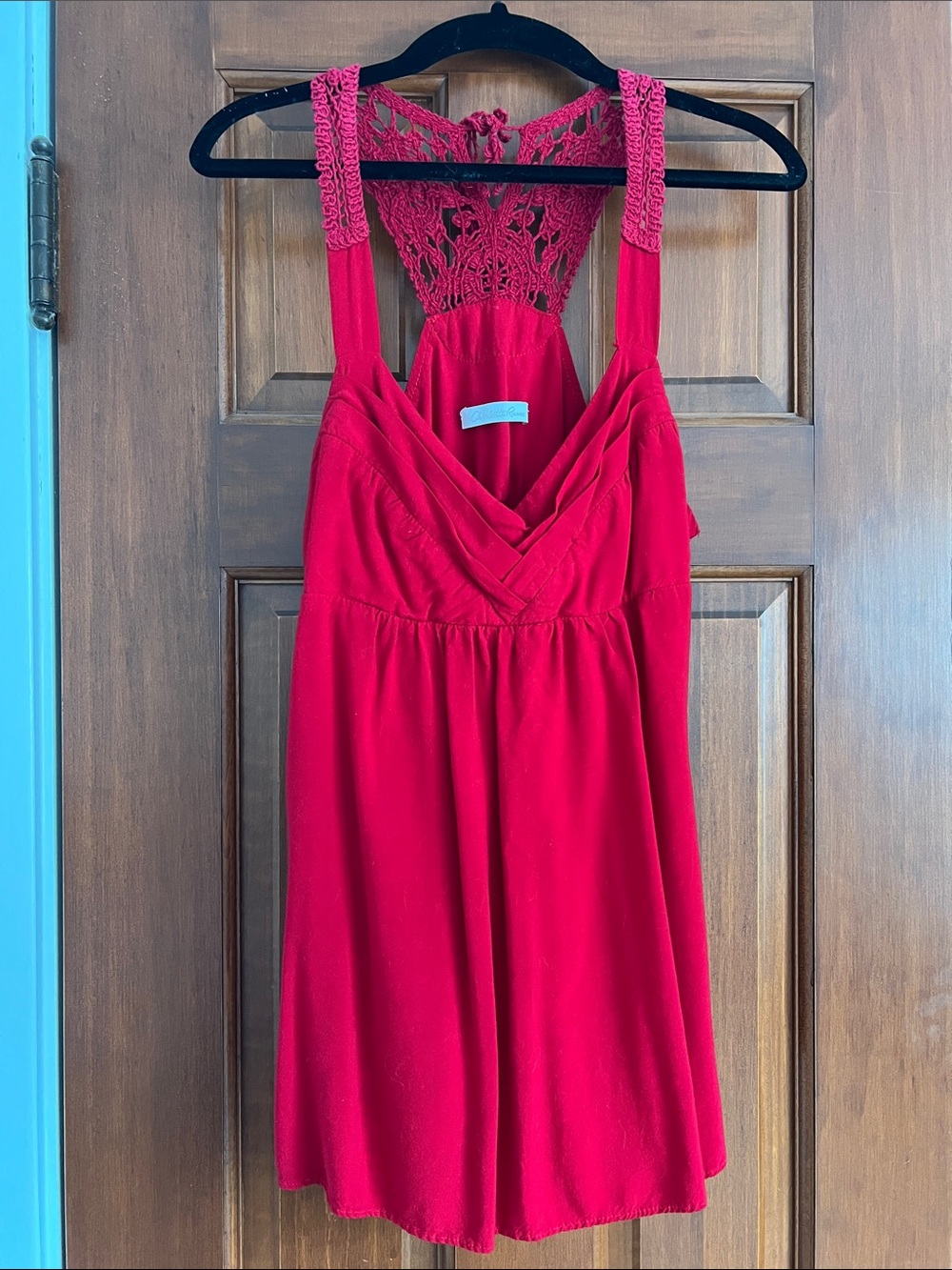 Red Empire Waist Tunic Tank Top